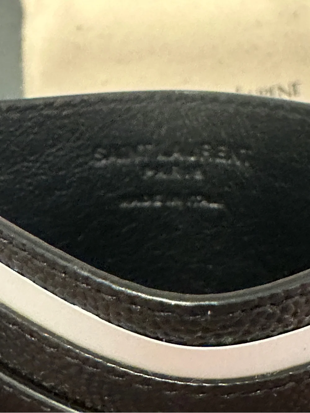 Saint Laurent Black Textured Leather Slim Card Sleeve